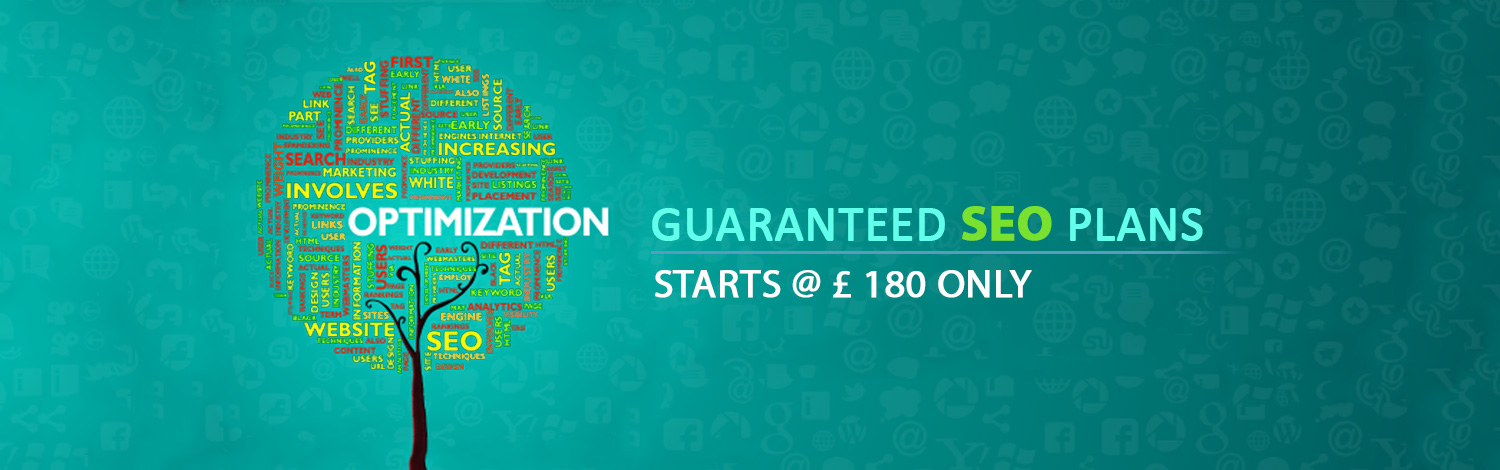 Guaranteed SEO Plans starts @ (Pound Sign) 180 only